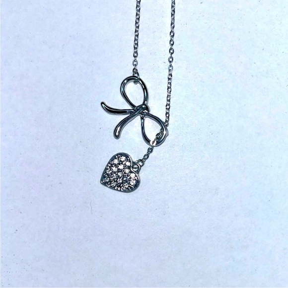 Swarovski Crystal Heart & Bow Necklace | New With Tag and Jewelry Box - Picture 4 of 6